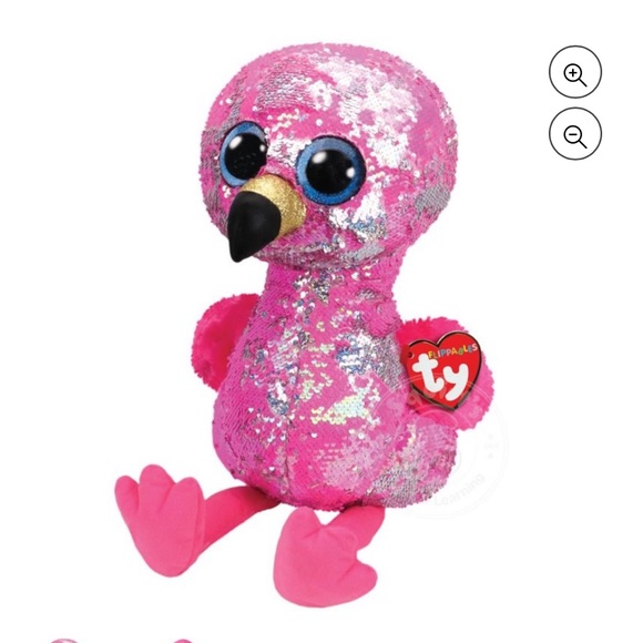 TY Flippables Sequin Plush - PINKY the Flamingo 17” - Picture 1 of 7
